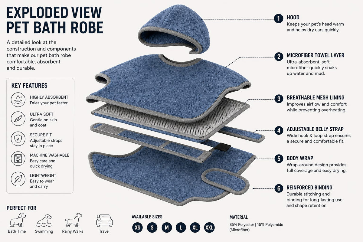 NoblePaw Pet Bathrobe
