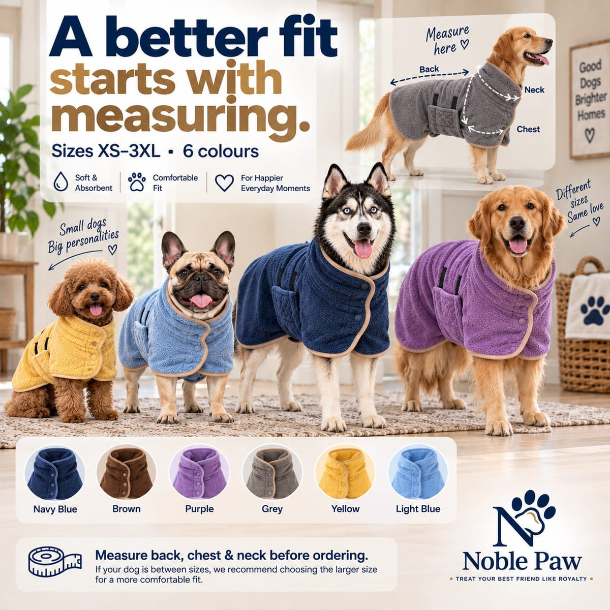 NoblePaw Pet Bathrobe
